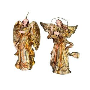 Vintage Angel Gold Christmas Tree Ornaments